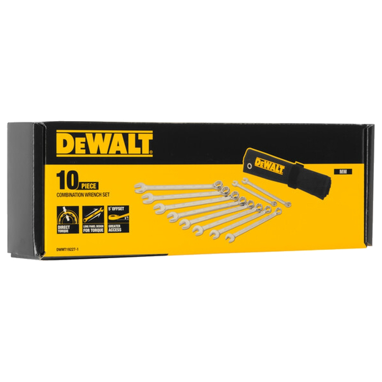 Набор из 10-ти комбинированных ключей DeWALT 10-19мм DWMT19227-1