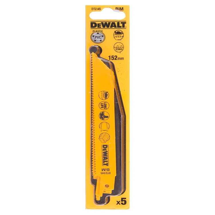 Полотно пильное для аккумуляторных сабельных пил DeWALT 5шт. DT2345-QZ