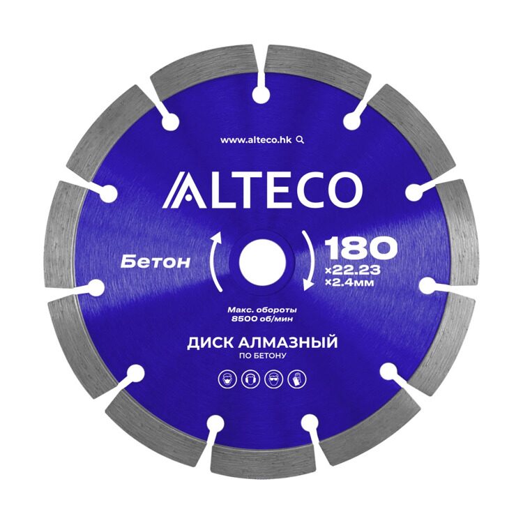 Диск алмазный по бетону ALTECO 180x22.23x2.4мм