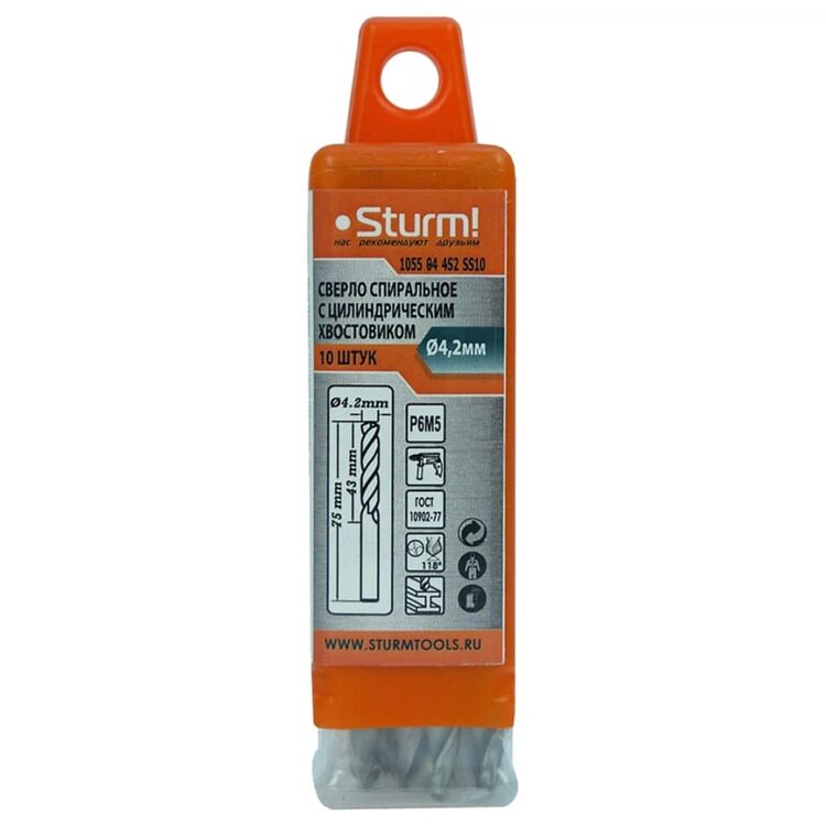 Сверло по металлу Sturm! 4.2х75мм 10шт. 1055-04-4S2-SS10